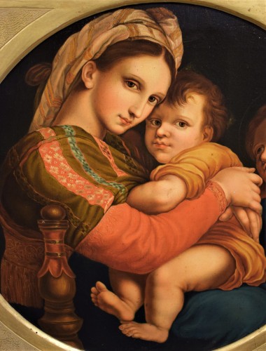 Vierge à l' Enfant avec saint Jean Baptiste - école italienne du XIXe - Romano Ischia